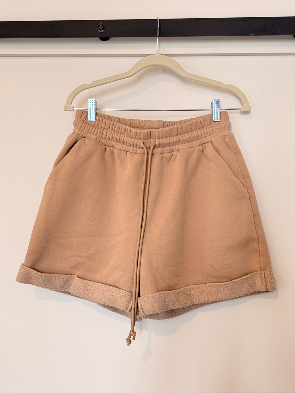Women's Athletic Drawstring Shorts in Light Brown